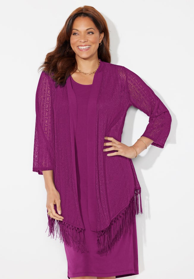 Crochet Fringe Jacket and Dress image number 3