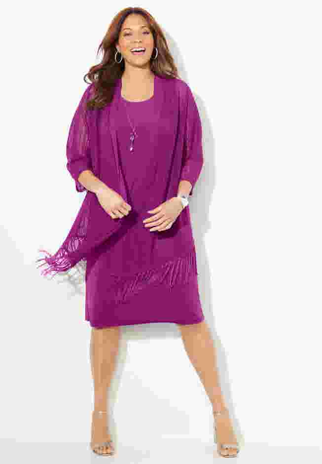 Crochet Fringe Jacket and Dress image number 0