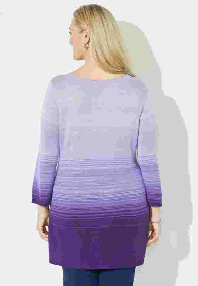 Pointelle Ombre Pullover Sweater image number 1