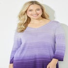 Pointelle Ombre Pullover Sweater image number null