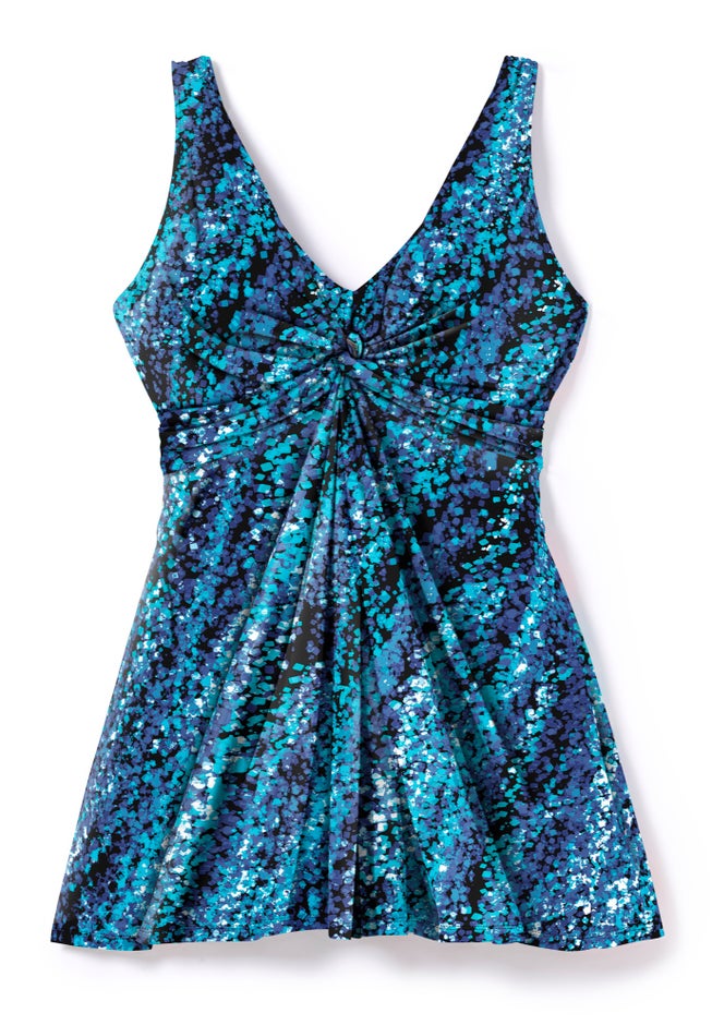 Twist-Front Swim Dress image number 3