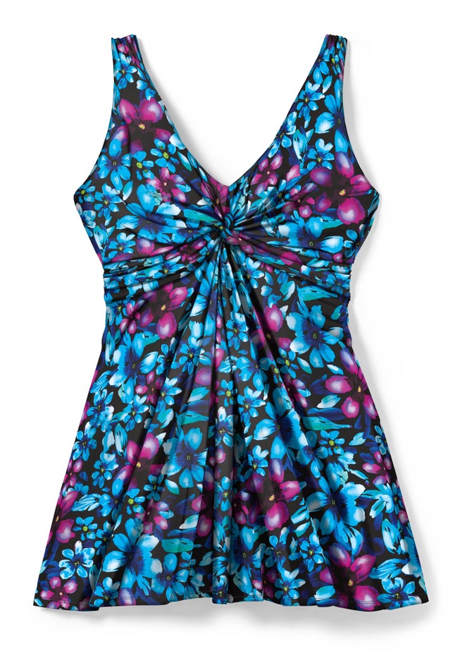 Twist-Front Swim Dress image number 3