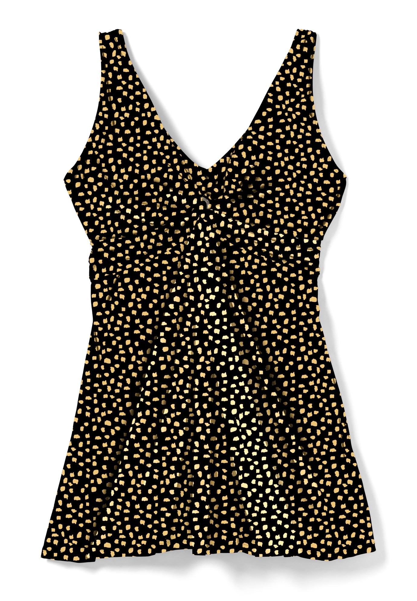 Twist-Front V-Neck Tummy Control A-Line Swim Dress image number 3