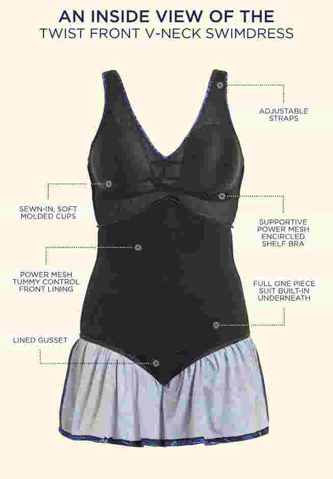 Twist-Front Swim Dress image number 7