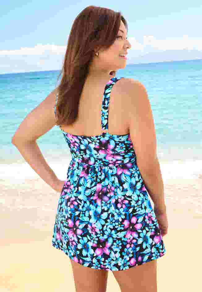 Twist-Front Swim Dress image number 1