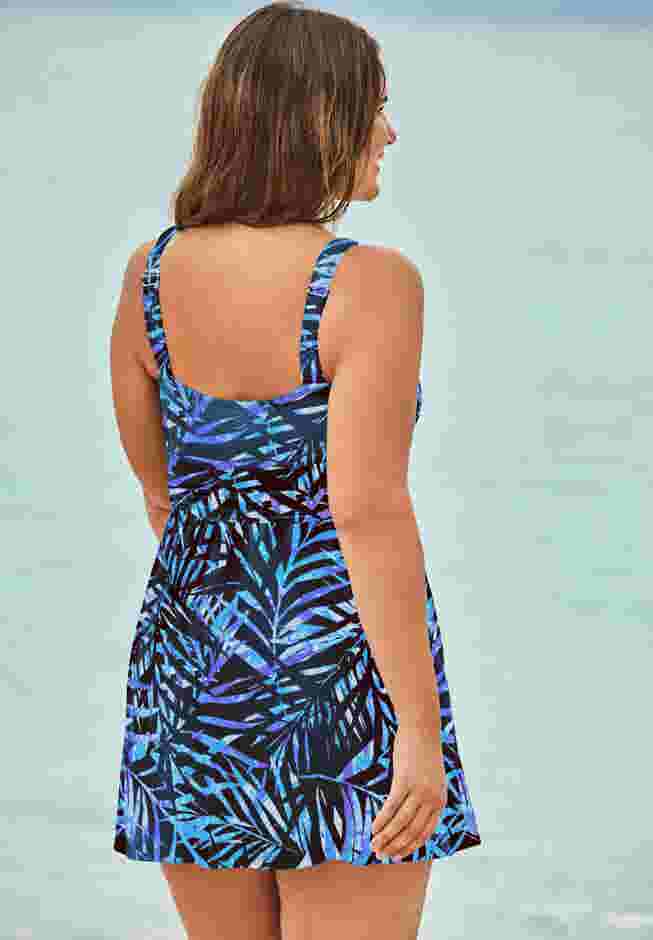 Twist-Front Swim Dress image number 1