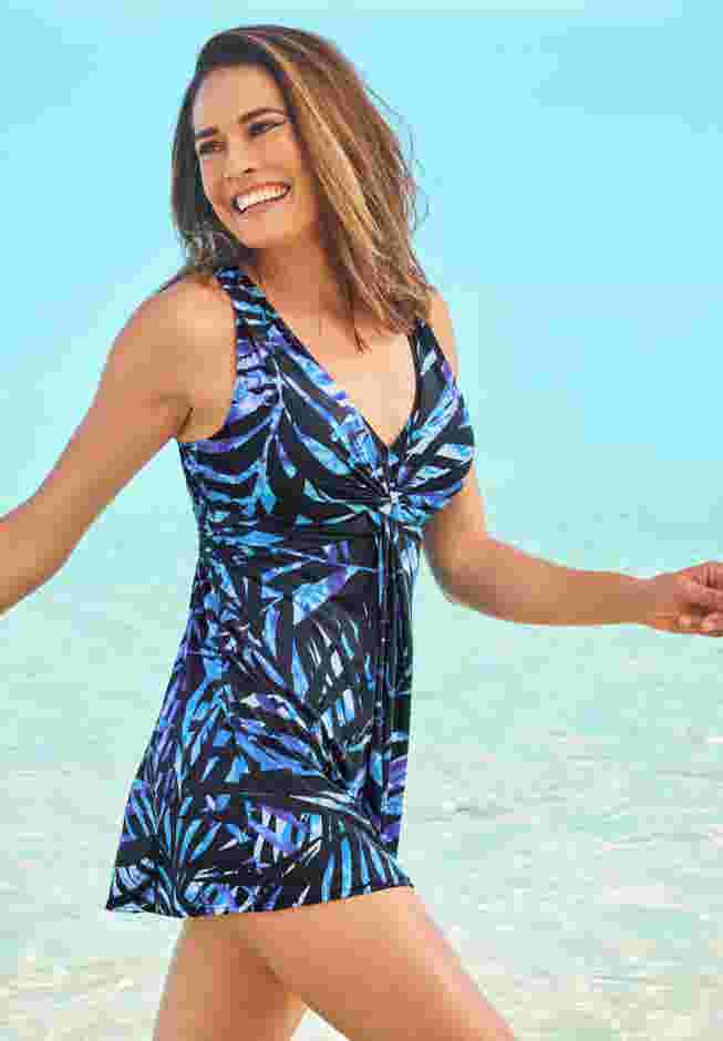 Twist-Front Swim Dress image number 2
