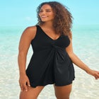 Twist-Front Swim Dress image number null
