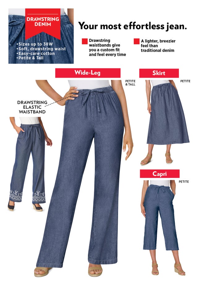 Drawstring Denim Skirt image number 3