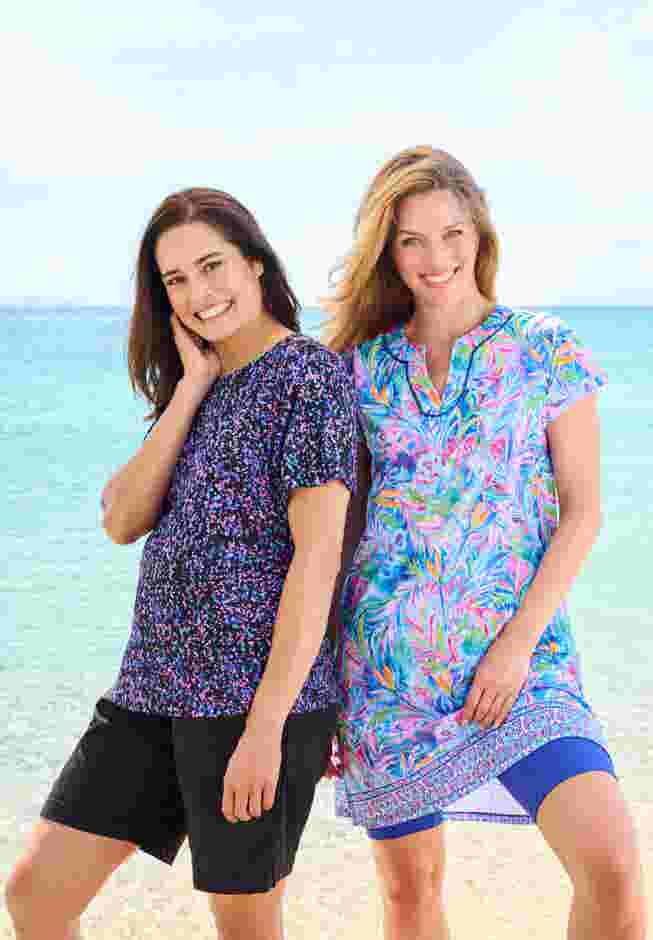 Longer Length Short-Sleeve Swim Tunic image number 4