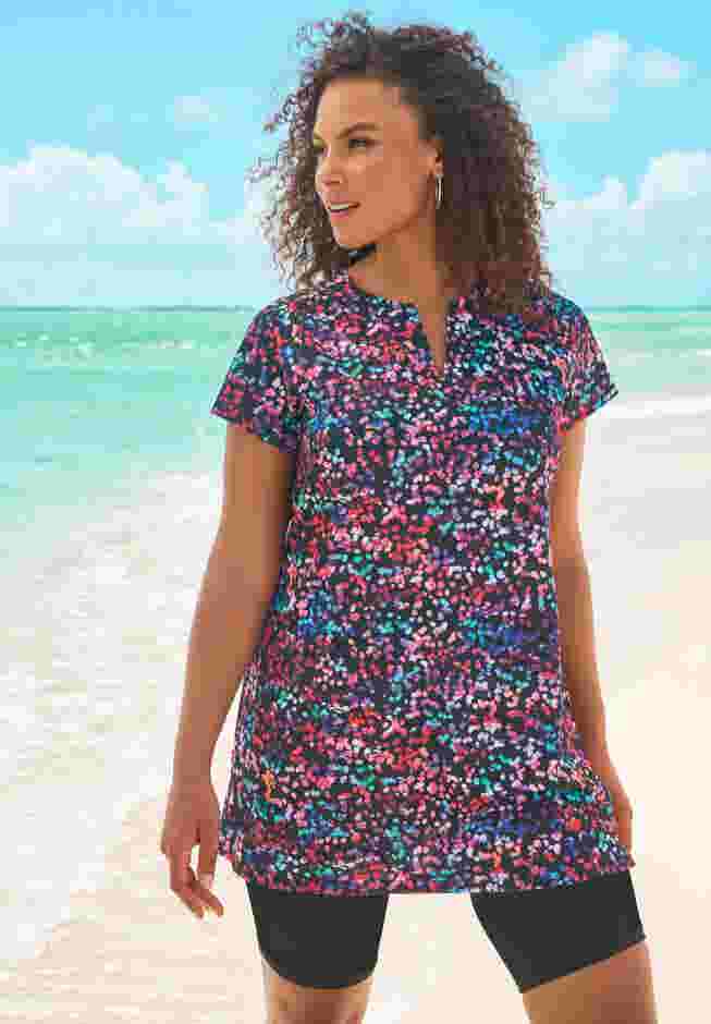 Longer Length Short-Sleeve Swim Tunic image number 0