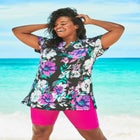 Longer Length Short-Sleeve Swim Tunic image number null