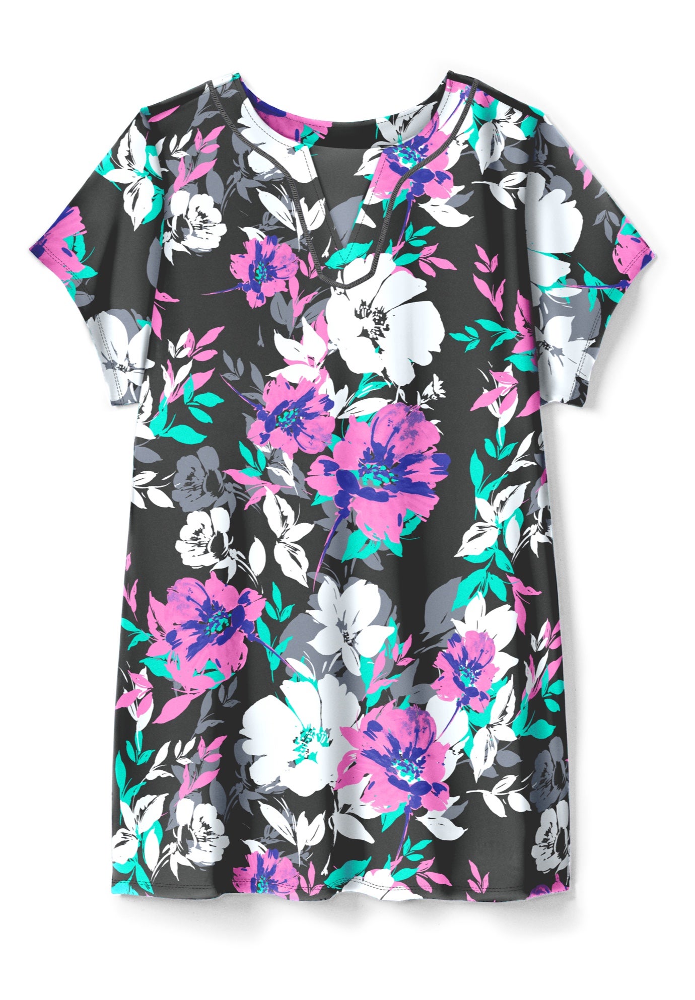 Longer Length Short-Sleeve Swim Tunic image number 2