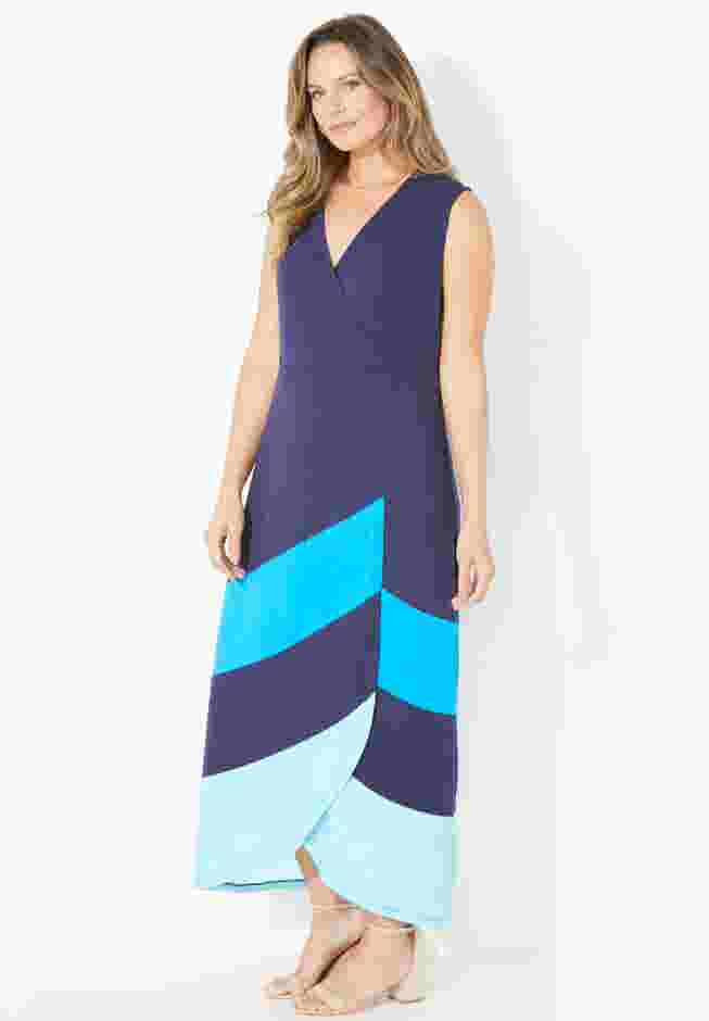 Cascading Stripe Maxi Dress image number 2
