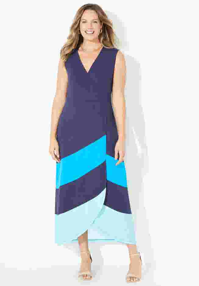 Cascading Stripe Maxi Dress image number 0