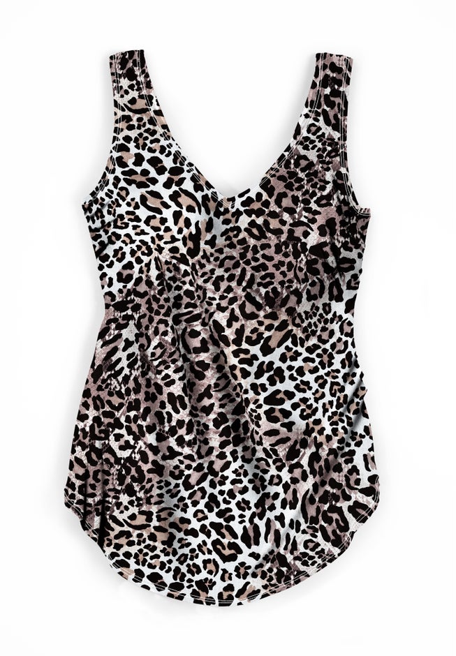 Sarong V-Neck Tummy Control One-Piece Swimsuit image number 2