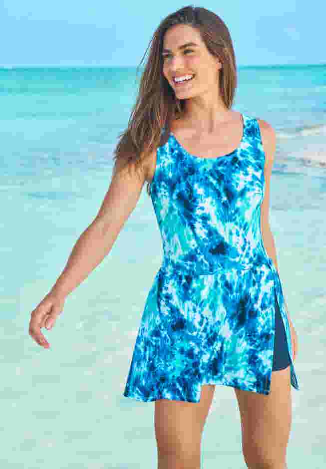 Side-Slit Swim Dress image number 0