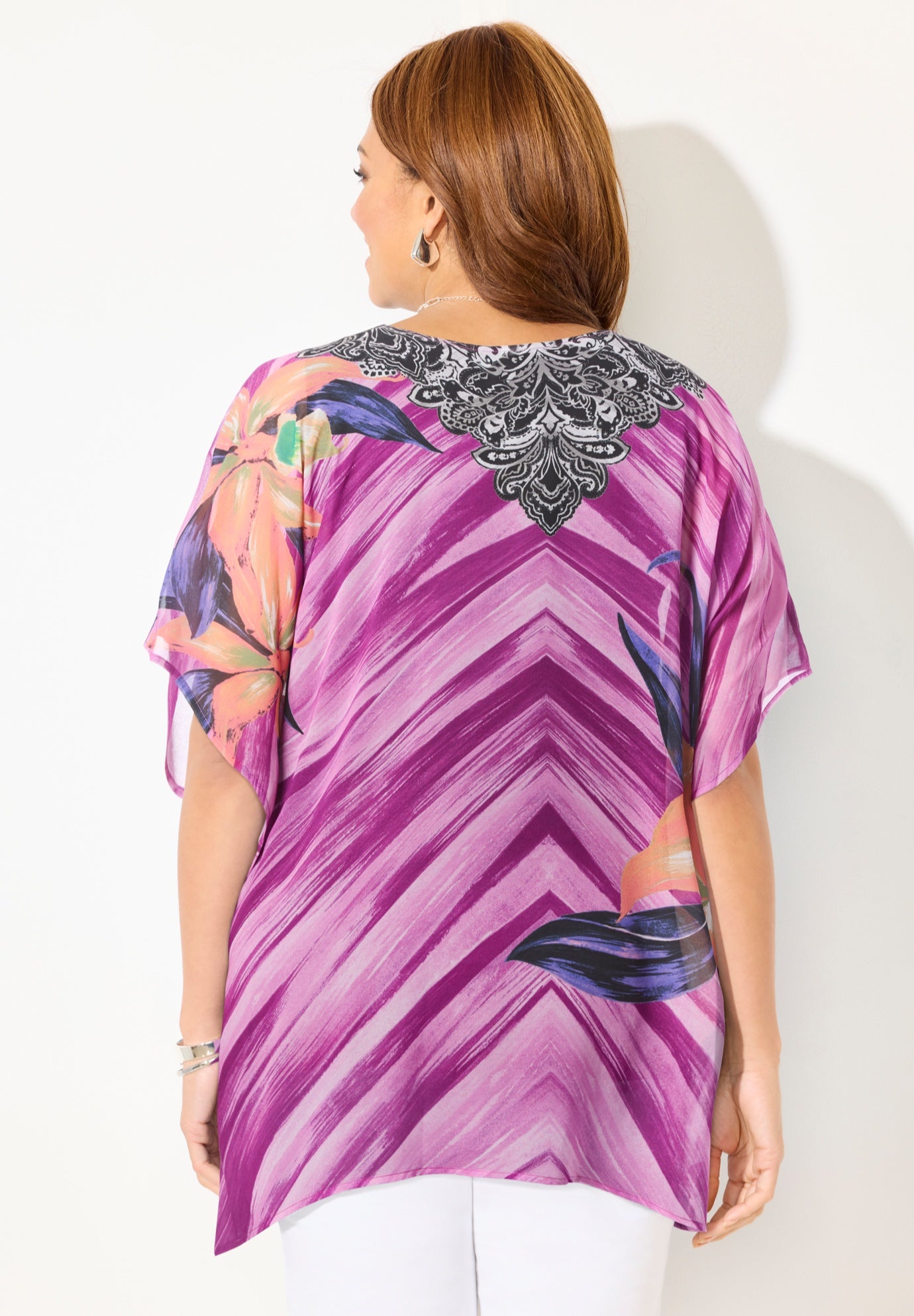 Georgette Peasant Poncho image number 1