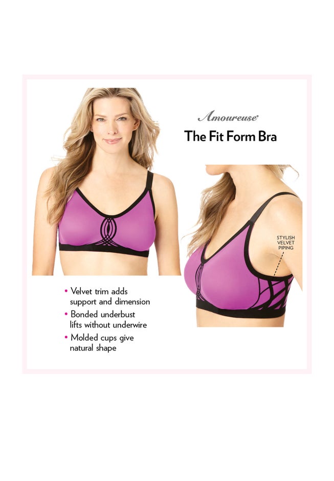 Seamless Velvet Trim Support Bra image number 3