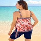Blouson Tankini Top with Adjustable Straps image number 1