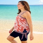 Blouson Tankini Top with Adjustable Straps image number 2