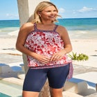 Blouson Tankini Top with Adjustable Straps image number 0
