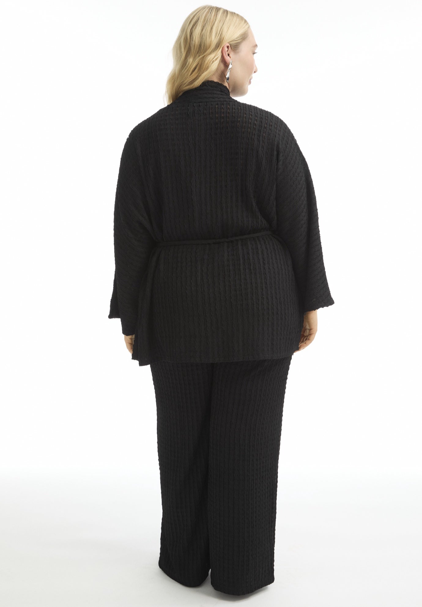 Tie Waist Knitted Kimono image number 1