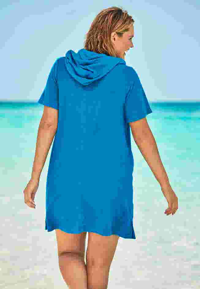 Hooded Terry Swim Cover Up image number 1