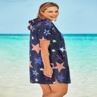 Terry Longer-Length Hooded Zip-Front Swim Cover-Up image number null