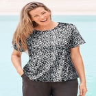 Chlorine-Resistant Crewneck Relaxed-Fit Swim Tee image number null