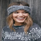 Cable Knit Pearl Trim Headband image number null