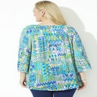 Sequin Trim Gauze Peasant Blouse image number null