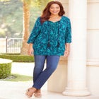 Sequin Trim Gauze Peasant Blouse image number null