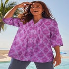 Pintuck Buttonfront Blouse image number null