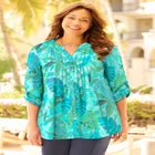 Pintuck Buttonfront Blouse image number null