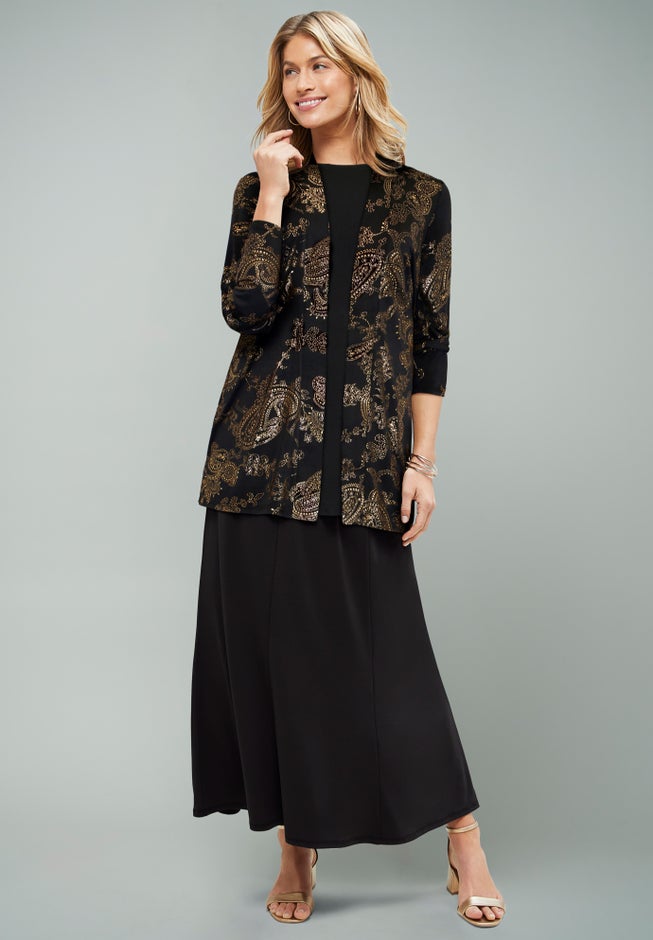 Stretch Knit Open Front Knit Topper image number 2