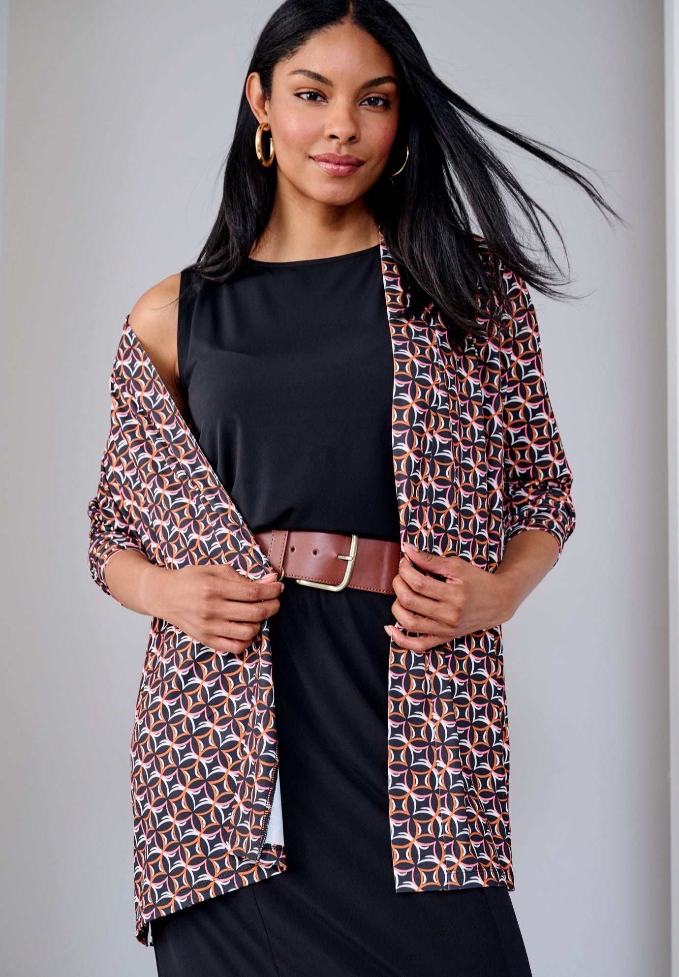 Stretch Knit Open Front Knit Topper image number 0