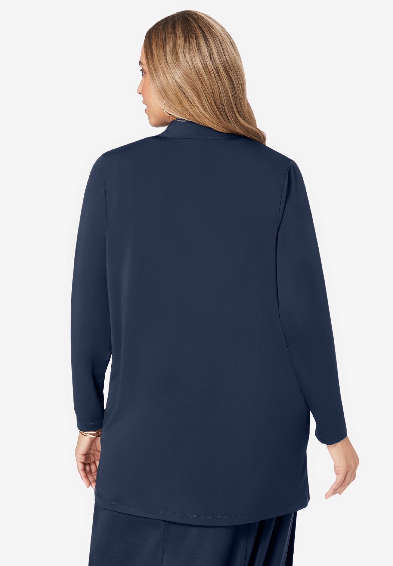 Stretch Knit Open Front Knit Topper image number 2