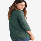 Stretch Scoop Neck Curved Hem With Buttons Pullover Sweater image number null