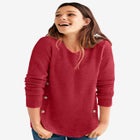 Button Trim Pullover Sweater image number null