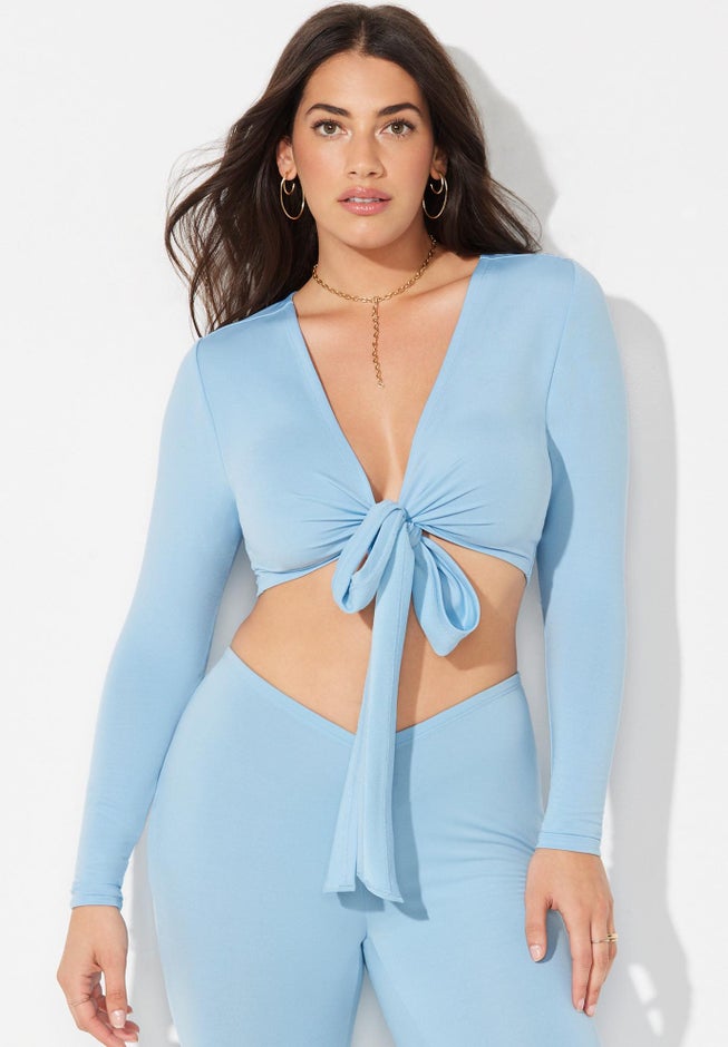 The '70s Tie Front Top image number 2