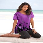 Plus Size Printed Slub Tunic Top image number null