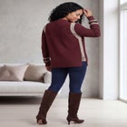 Side Stripe Mockneck Sweater image number null