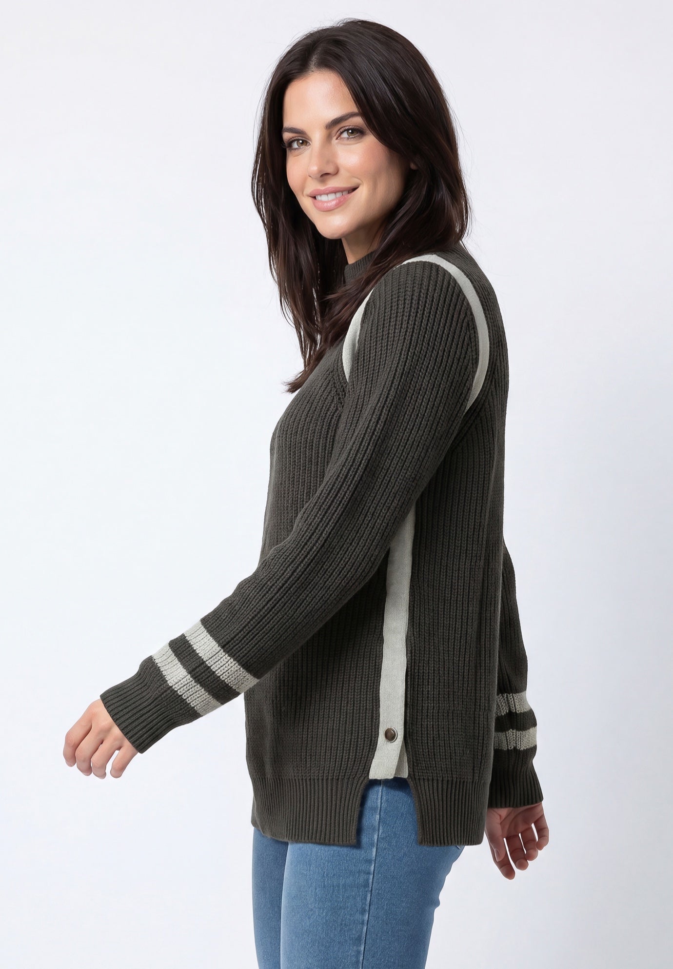 Side Stripe Mockneck Sweater image number 2