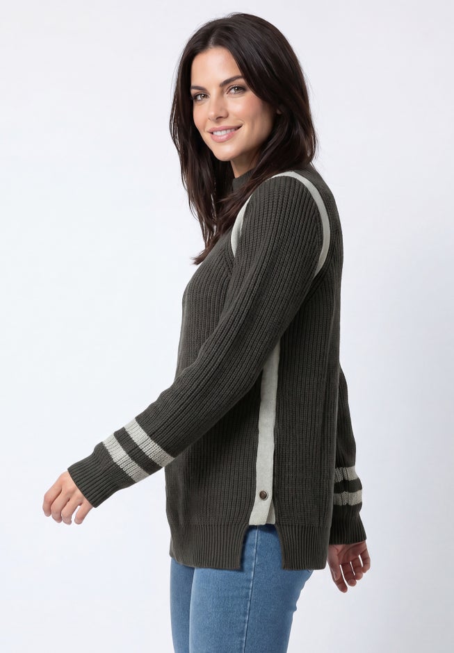 Side Stripe Mockneck Sweater image number 2
