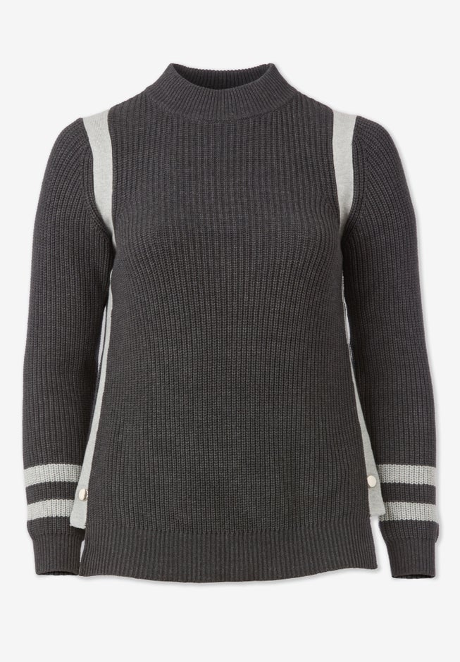 Side Stripe Mockneck Sweater image number 3