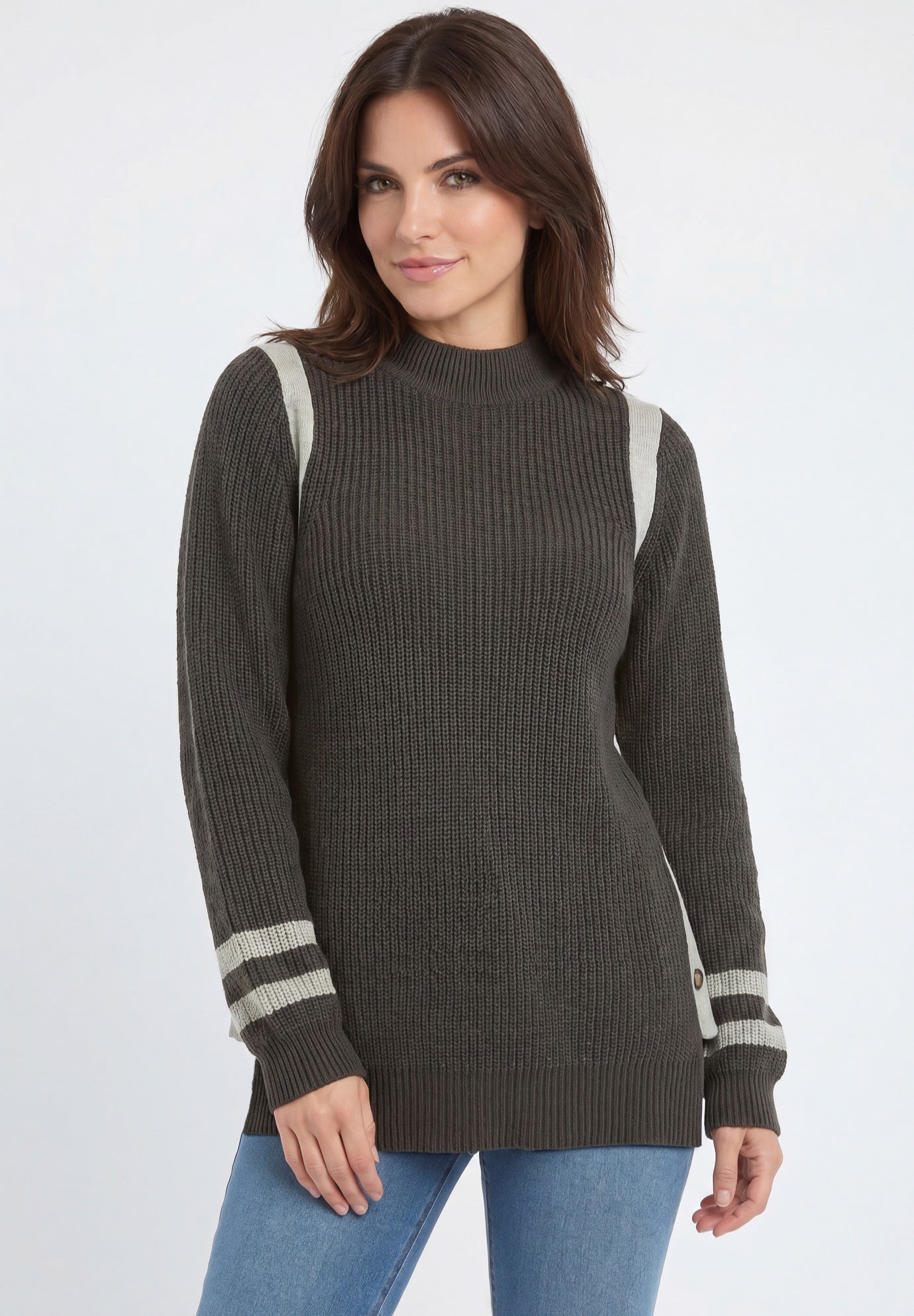 Side Stripe Mockneck Sweater image number 0