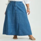 Denim Inset Maxi Skirt image number null