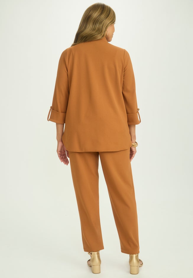 Knit Crepe Winged Collar Set image number 3