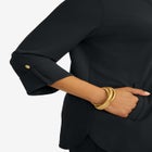 Knit Crepe Winged Collar Set image number null